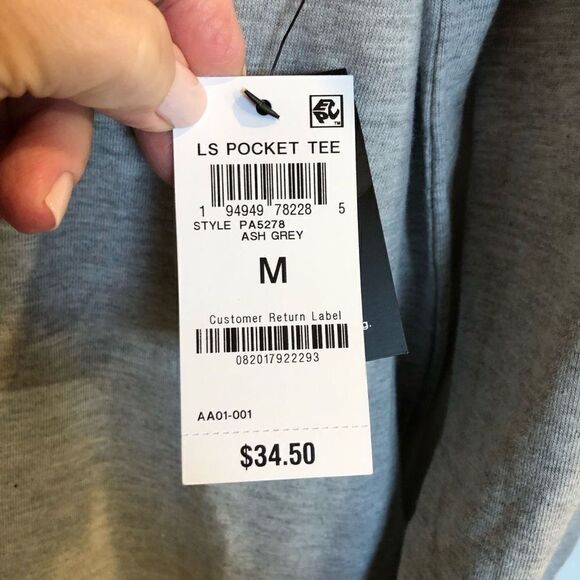AND NOW THIS (By Macy’s) - NWT - M Sz M Long-Sleeved Pocket Tee in Ash Gray - Picture 8 of 11